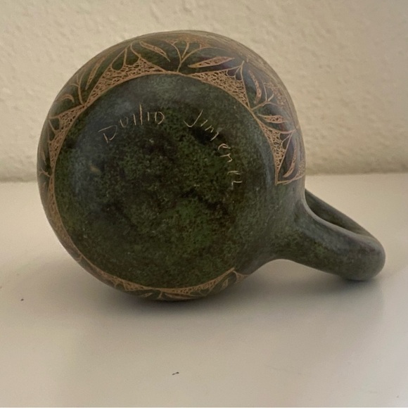 Handmade Coffee Mug Teal Signed - Picture 4 of 5